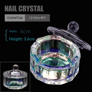 Copa de Cristal Transparente de Colores AB para Decoración de Uñas, Copa de Cristal con Tapa, Copa de Cristal con Recubrimiento de Color, Herramienta de Manicura - Product Image 3