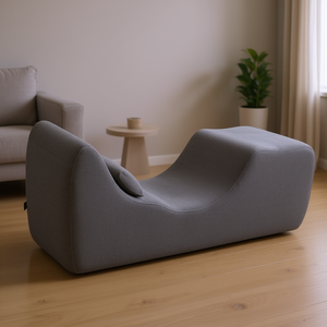 Sillón Moderno Gris de 24x60x28 Pulgadas, Silla Ergonómica de Espuma para Sala de Estar Interior - Product Image 2