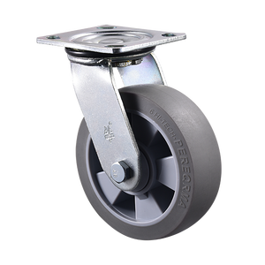 Roue pivotante industrielle VIMA de 5 pouces, roue en TPR PP grise, robuste, capacité de 200 kg, double roulement à billes, bande de roulement souple - Product Image 1