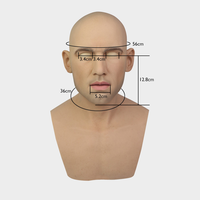 Masque masculin en silicone artificiel Tête de jeune homme en silicone véritable pour visage humain Cosplay Crossdressing Party Transgender Movie