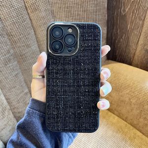 Mode Flanelle Tissé Motif étui pour <span class=keywords><strong>iphone</strong></span> 16 15 14 13 12 <span class=keywords><strong>11</strong></span> Pro Max Plus Doux Tweed Plaid Tissu Antichoc Pare-chocs Couverture - Product Image 4