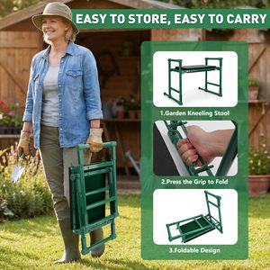 Tabouret <span class=keywords><strong>de</strong></span> <span class=keywords><strong>jardin</strong></span> pliable avec coussin <span class=keywords><strong>de</strong></span> genouillage souple <span class=keywords><strong>de</strong></span> 10 pouces <span class=keywords><strong>de</strong></span> large, banc <span class=keywords><strong>de</strong></span> <span class=keywords><strong>jardin</strong></span> portable, genouillère, capacité <span class=keywords><strong>de</strong></span> 450 lb, pour le jardinage, cadeaux - Product Image 5