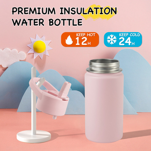 Bouteille d'eau isotherme en acier inoxydable sans BPA pour enfants, maintien au chaud 12h et au froid 24h, avec couvercle à paille et poignée, pour l'école - Product Image 4