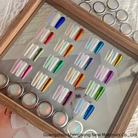 SH 0.2g/pot Pigment Gel UV Chrome Effet Miroir Sirène Transparent Poudre Solide Laser Effet Magique Pigments Effet Aurore