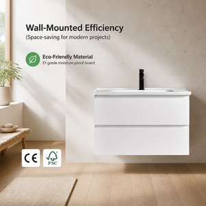 Set Lavabo Sospeso Moderno di Lusso Eco-compatibile, Mobile <span class=keywords><strong>Bagno</strong></span> a Parete per Camera da Letto, Fattoria, Magazzino, Ospedale - Product Image 2