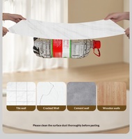 Stiker Film Marmer Palsu Tahan Panas dan Tahan Minyak untuk Dinding Dapur Modern, Perekat Sendiri, untuk Kabinet, Kompor, dan Meja Dapur (PET)