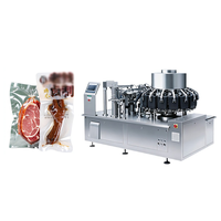 Grande machine d'emballage sous vide rotative pour sacs préformés, multifonctionnelle, pour pattes de poulet et filets de poisson