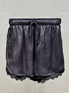 Women <b>Lace</b> Trim Spliced Shorts, <b>Elastic</b> Waist Luxury Chic Outerwear Pants with Unique Design - Product Image 6
