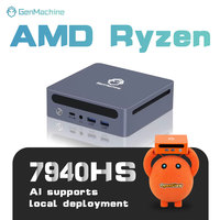 Mini PC GenMachine Ryzen 9 7940HS de 8 Núcleos, RAM de 32 GB, BT 5.2, 2 HD, 2 USB 3.0, 2 USB 2.0, 1 USB 4, 1 USB-C 3.2, 2 LAN 2.5G, 3 Pantallas