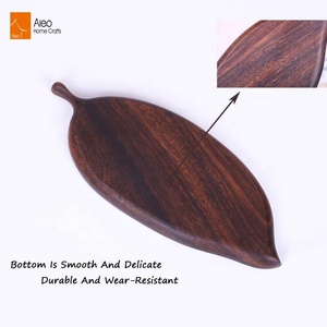 Bandeja de madera de hojas para decoración del hogar, juego de platos de café y té, decoración de mesa para salón, comedor, venta al por mayor - Product Image 5