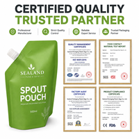 Pochette plastique personnalisée pour liquides, design populaire, emballage alimentaire, sac plastique autoportant avec bec verseur