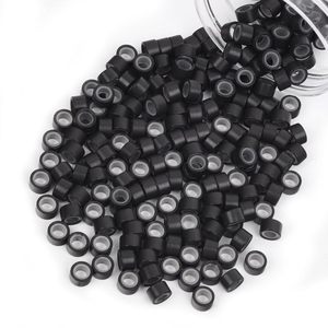 1000 Stück 4 mm silikonbeschichtete Mikroringperlen für Haarverlängerungen, 8 Farben erhältlich (1000 Stück Dunkelbraun) - Product Image 6
