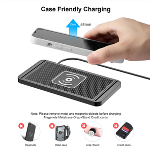 <span class=keywords><strong>Chargeur</strong></span> de support de voiture sans fil 15W <span class=keywords><strong>Tapis</strong></span> de <span class=keywords><strong>chargeur</strong></span> de voiture sans fil Câble USB intégré rapide <span class=keywords><strong>Chargeur</strong></span> de téléphone sans fil mobile automatique - Product Image 5