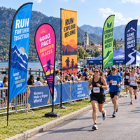 Drapeau de plage personnalisé aux couleurs vives, résistant, oriflamme promotionnel, bannière télescopique volante pour événements sportifs et courses
