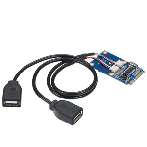 Mini PCI-E อะแดปเตอร์ USB 2พอร์ต,การ์ดขยายการ์ด MINI PCIe เป็น2พอร์ต USB2.0