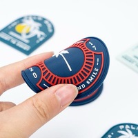 Écusson personnalisé en silicone 3D avec logo, en caoutchouc PVC, à scratch (Velcro) pour vêtements