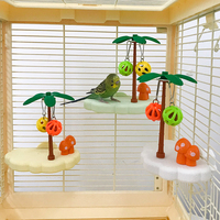 Perchoir pour perroquet avec clochette, jouet d'enrichissement et d'exercice, décoration de cage pour calops, perruches et agapornis