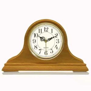 Wood <strong>Mantle</strong> <strong>Clock</strong> Grandfather Wall <strong>Clock</strong> <strong>Art</strong> <strong>Deco</strong> Quartz Movement Radio Calendar Desk and Table <strong>Clocks</strong> for Table Decor - Product Image 1