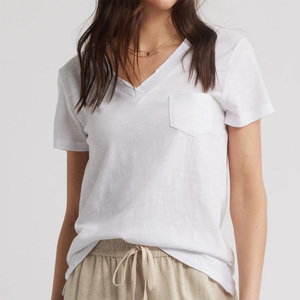 <span class=keywords><strong>T</strong></span>-<span class=keywords><strong>shirt</strong></span> a manica corta da <span class=keywords><strong>donna</strong></span> all'ingrosso personalizzata 200g di <span class=keywords><strong>lino</strong></span> di cotone di alta qualità Casual Top Fashion tinta unita - Product Image 1