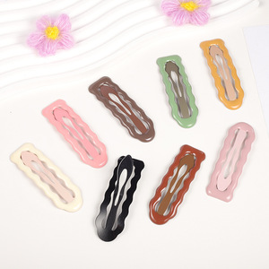 Pince à cheveux multifonctionnelle de 12 cm, motif vague ovale dégradé couleur crème, pour usage quotidien - Product Image 1