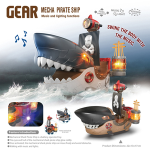 Nouveauté Lucky Toys : Bateau pirate requin en plastique avec musique et lumières – Vivez l'excitation et procurez des heures de joie sans fin aux enfants - Product Image 2