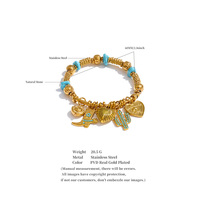 Gelang JINYOU 6178 2026 Motif Bunga Sepatu Gaya Eropa Vintage Pembawa Keberuntungan, Gelang Manik-Manik Buatan Tangan dari Baja Anti Karat