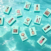 Jeu de Mahjong imprimé rouge, blanc et bleu, tuiles flottantes Americana, cadeau pour les fêtes américaines, Jour de l'Indépendance, jeu de fête estivale