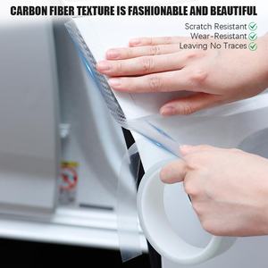 Protector <span class=keywords><strong>de</strong></span> Umbral <span class=keywords><strong>de</strong></span> Puerta <span class=keywords><strong>de</strong></span> Coche con Textura <span class=keywords><strong>de</strong></span> <span class=keywords><strong>Fibra</strong></span> <span class=keywords><strong>de</strong></span> <span class=keywords><strong>Carbono</strong></span> <span class=keywords><strong>Transparente</strong></span>, Película Protectora <span class=keywords><strong>de</strong></span> Pintura Acrílica, Antiarañazos e Impermeable - Product Image 4