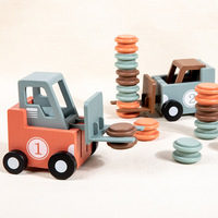 Nouveau jouet de chariot élévateur d'apprentissage préscolaire éducatif précoce Parent-enfant jeu de bataille de voiture enfants Montessori jouets en bois pour les enfants