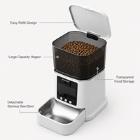 Distributeur automatique intelligent et portable pour animaux de compagnie, écologique, avec contrôle des portions et temporisation, grande capacité, en acier inoxydable