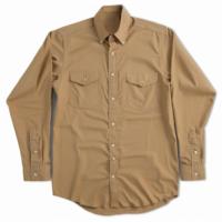 Chemise de travail pour homme FR, marron, boutons pression perlés, manches longues, ignifuge, 8,5 ATPV