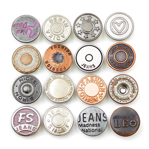 Tùy Chỉnh Logo Thương Hiệu Kim Loại Đồng Brass <span class=keywords><strong>Denim</strong></span> Nút Và Đinh Tán Nhà Sản Xuất Mạ Jeans Nút Cho Quần Áo Jeans <span class=keywords><strong>Denim</strong></span> - Product Image 2