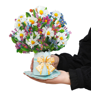 Handmade 3D Pop-Up Flower Bouquet Greeting <strong>Cards</strong> Best Friend Gift with <strong>Note</strong> <strong>Card</strong> and Envelope Paper Material - Product Image 1