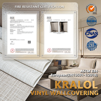 Revestimiento de Pared de Vinilo PVC con Textura en Relieve OEM ODM, 1.37m, 20 oz, Impermeable, Resistente al Fuego, para Hoteles y Dormitorios