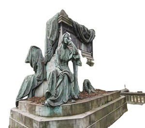 Ornement extérieur, sculpture funéraire en bronze avec patine verte, statue pour cimetières - Product Image 5