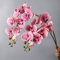 H-1078 Orchidée Phalaenopsis Artificielle Haut de Gamme 100cm, Toucher Réel, Latex Hydratant, Fleur Décorative