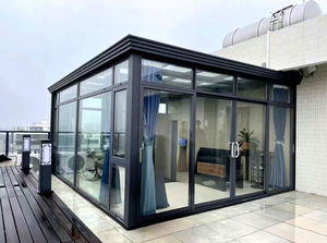 <span class=keywords><strong>Terraza</strong></span> Exterior de Aluminio y Vidrio Personalizada de Gran Tamaño, Invernadero con Sistema de Puertas Corredizas - Product Image 1