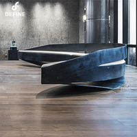Hotel bedarf verwendet moderne blaue und goldene Couch Sofa Esszimmers tühle Tischset für Restaurant möbel
