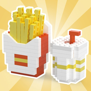 WYL anpassbare OEM/ODM Kleinteil chen Baustein Modell Diy Montieren Sie Mini-Bausteine Food Series Burger Pommes Frites - Product Image 3