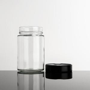 Bán Buôn <span class=keywords><strong>100Ml</strong></span> 500Ml 730Ml 1000Ml 1L Vòng Thực Phẩm Lưu Trữ Đậu Phộng Bơ Ớt Nước Sốt Mật Ong Mứt Thủy Tinh Jar Với Màu Đen Kim Loại Nắp - Product Image 3