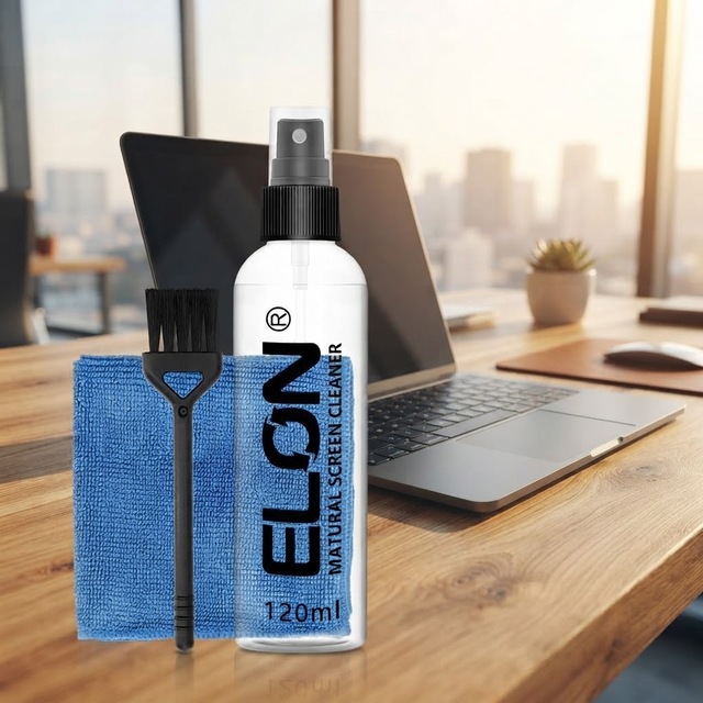 Custom Natural Screen Cleanser Kit Brush Cloth-Alcohol Free No Corrosion Biodegradable Eco-Friendly for Phone Computer MacBook