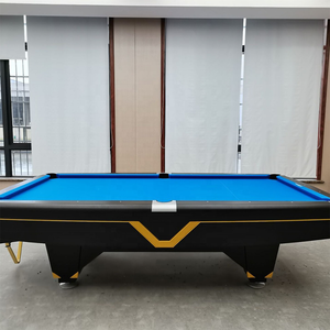 Table de <span class=keywords><strong>billard</strong></span> professionnelle en bois massif 8/9 pieds avec poches en cuir véritable, système de retour de billes, personnalisable - Product Image 5