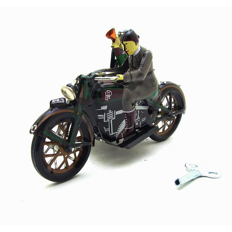 EE1364 Handmade Vintage Metal Motorbike with Sidecar Model
