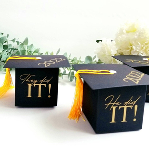 Pafu Cajas de regalo para fiesta de graduación Decoración de mesa Ella lo hizo Regalo de graduación y cajas de dinero con borla - Product Image 4