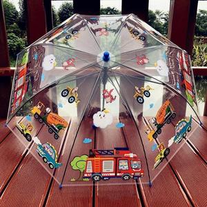 Paraguas Transparente Creativo para Niños, Diseño de Camión de Bomberos, Equipo de Ingeniería, Dibujos Animados, Bonito Regalo Promocional Empresarial - Product Image 2