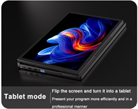 Layar sentuh Mini portabel WIFI 6 BT5.2 Intel I5 generasi 12 Yoga, pendidikan pelajar Windows 10 Pro Laptop 2 dalam 1
