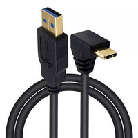 Cable USB 3.0 Tipo A a USB Tipo C 3.1 de 90 Grados con Carga Rápida y Sincronización de Datos, con Blindaje de Cobre Puro y Revestimiento de PVC