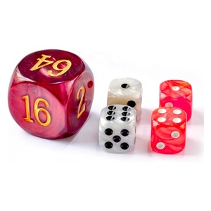 Ensemble de 5 dés de backgammon en perles de 22 mm, grand <span class=keywords><strong>cube</strong></span> de multiplication de backgammon et dés de 16 mm, marbré vert/blanc - Product Image 1