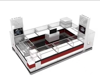 Vitrine moderne pour étuis de téléphone portable avec éclairage LED pour kiosque à bijoux et accessoires de comptoir en centre commercial