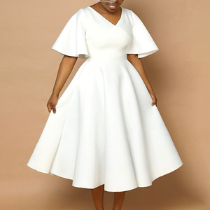 Nuevo Vestido Midi Vintage Sexy y Elegante para Mujer, con Mangas Campana, Cuello en V, Volantes y Diamantes, para Primavera, Otoño e Invierno - Product Image 2